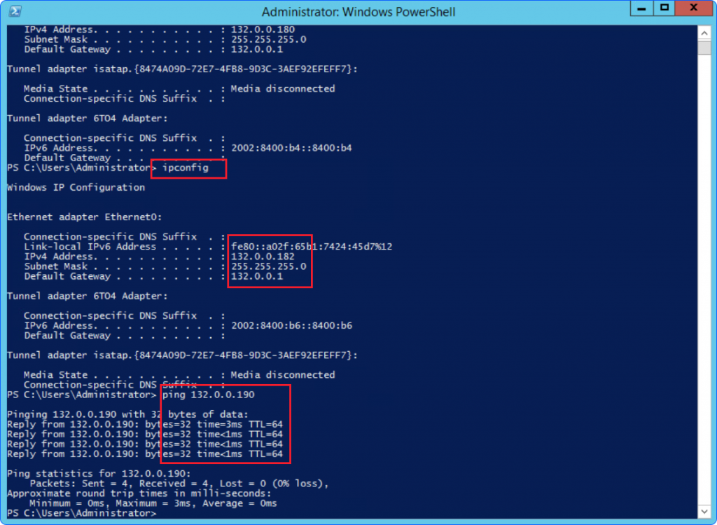 NIC VM window network setting config IPv4 test