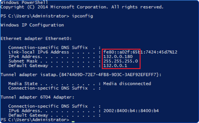 NIC VM window power shell
